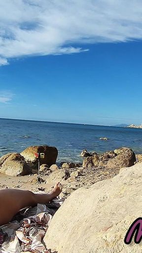 Strangers Caught My Wife Touching and Fucking My Big Cock on a Public Nude Beach - Real Amateur French - Misscreamy