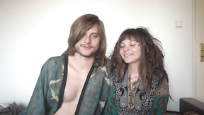 Unshaved hippie babe & her BF