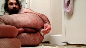 Extreme Toilet Brush Ass Fuck: Horny Bear Fucks Own Hungry Hole With Toilet Brush All The Way In