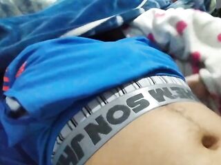 I share a daybed with my stepbrother, at night we get sexually excited and I ride his shlong (Creampie)