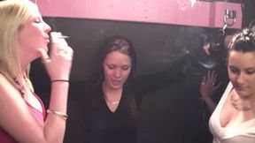 sexy Lesbians smoking kissing tied up