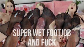 Lubed up Footjob & Fuck