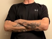 Sexy guy stroking BWC in the mirror