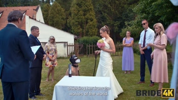 BRIDE4K. Czech kinky wedding sex with dogging and shy bride with nice natural tits