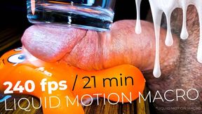 Close-Up Cumshot: Solo Masturbation with Silicone Toy & Glass, Hands-Free – 21min Extreme Slow Motion Macro 240fps