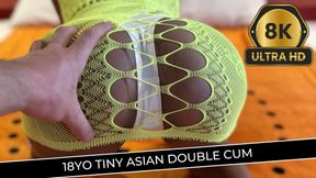 18 yo Tinny Asian double cumshoot