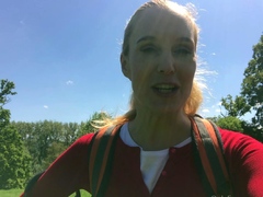 Busty blonde outdoor masturbation fun times
