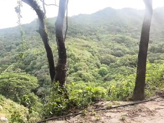 Stepsister rides my dong in a river in the Colombian jungle