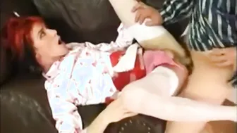Crossdresser pays rent with bareback anal fuck
