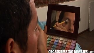 Crossdressing Cuties: Latin Sissy Gives Ebony Stud a Kinky Blowjob