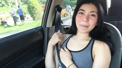 My stepbrother dares me to wear the exuberant while we are in the car