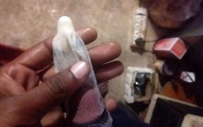 Solo Handjob Closeup Masturbration with Condom Big Cock
