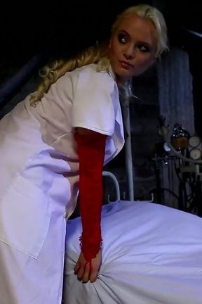 Hot blonde nurse sucks huge cocks and licks