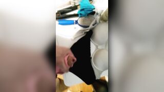 Spunking on my ex GIRLFRIENDS satin underpants