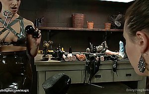 Lesbians anal fucked with strap on