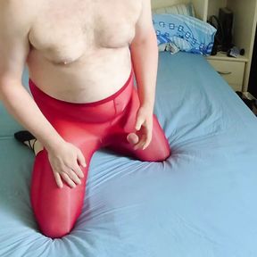 Horny in the afternoon in red leggings