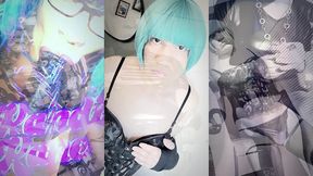 hot sissy slut kandi kane sexy brazilian porn star shemale masturbates while smoking cigarette