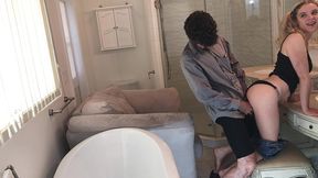 stepfather fucks her in the bathroom before college