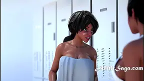 Curvy Vixens Collide in Hot Lesbian Wrestling Sensual Scissoring Action