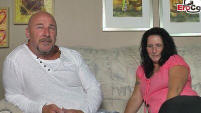 Naughty German MILF gets shared by stranger at casting couch