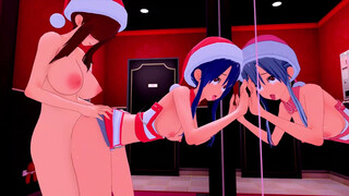 FUTA FAIRY TAIL ERZA SCARLET CHRISTMAS COSTUME X WENDY MARVELL CHRISTMAS COSTUME (3D HENTAI)
