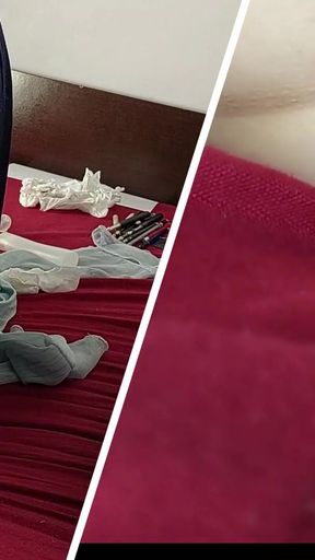 Must-share moment from &quot;Horny mom undresses and masturbates with moans. Naughty sexy milf tries on naked clothes.&quot;