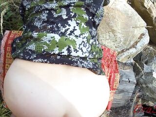 outdoor sex and creampie for my step mommy