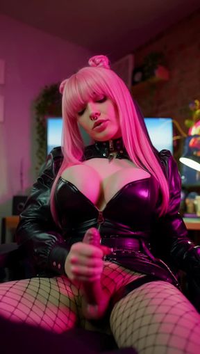 cowgirl, masturbating, 1 shemale, 1 tranny, a young, video created by AI