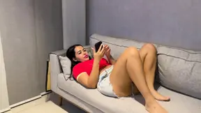Wet cowgirl gets creampied after seeing her face and big cock on a video call
