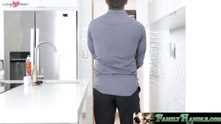 FamilyHandle.com - Flexible little slut puts on a show for stepbro's fat cock