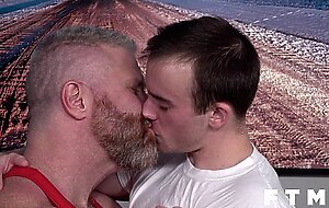 JockPussy Hot ginger muscle DILF facefucks gagging FTM Luke Hudson