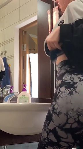 Slave Cleans Mistress Kira's Ass with Tongue After Gym - Rimjob Femdom