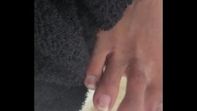 Shower With Up Close Toe, Corn and Callus Drying - No Pedicure!!