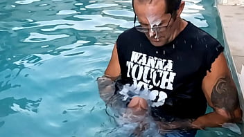 Cum in the pool