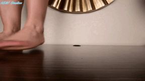 GIANTESS Asian MILF careless FEET crush tiny men!! - MOV