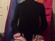 Femboy plague doctor puts on a show