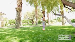 jena larose gets her tits and pussy out in an outdoor photo session!