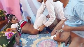 Hanif pk and Sumona and Manik-  Amateur threesome Deshi woman gets her pussy licked and fucked