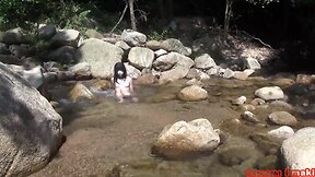 Sissy maki take pleasure in in the river