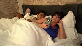 Curvy stepmom and stepson in bed roleplay