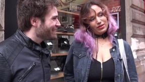 Old man watches as busty French MILF gets fucked