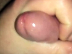 chubby boy get slow cumshot from uncut small cock very close