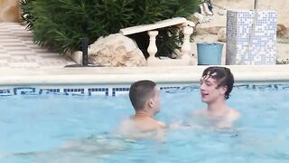 Bareback Poolside Romance - Hot Twinks Fuck Hardcore