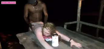 hot endowed filling my pussy with milk in the tent on the beach