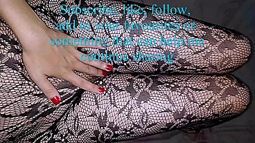 Dani_Leg in Fishnet Lacy Pantyhose with Sexy Polished Nails