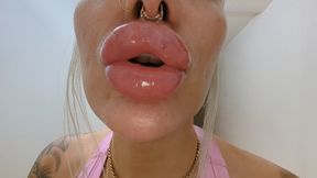 Big fake lips fresh lip filler fetish showoff worship