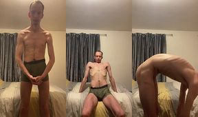 Skinny twink destroys himself stretching tight tiny body filthy dirty talk solo