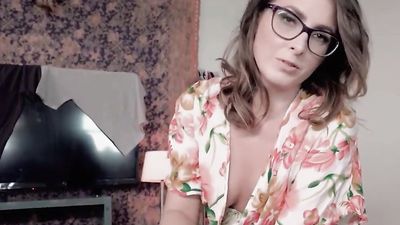 Curvaceous blonde is banging her young stepson in the bathroom
