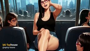 Lin Gives a Footjob on the Train