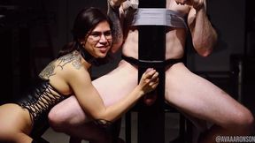 POWER PUSH IN MILKING CHAIR - BONDAGE MILKING W/ EXPLOSIVE CUMSHOT - FEMDOM MISTRESS EDGING HANDJOB